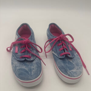 Girls VANS Sneakers 1 (Little Girl) Blue Pink Denim